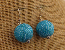 Load image into Gallery viewer, Light Blue Kathryn Design Bead Earrings on sterling silver hooks