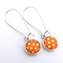 Load image into Gallery viewer, Polka Dot Dome Earrings on Long Kidney Hooks (multiple colour options)
