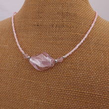 Load image into Gallery viewer, Light Pink Twisted Foil Glass Bead Handmade Necklace