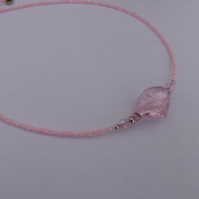 Load image into Gallery viewer, Light Pink Twisted Foil Glass Bead Handmade Necklace