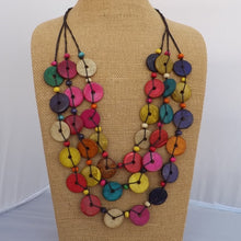 Load image into Gallery viewer, Multi Coloured Chunky Wooden Bead Necklace