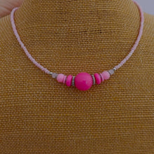 Load image into Gallery viewer, Pink Handmade Bead Necklace & Earrings Set