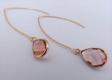 Load image into Gallery viewer, Faceted Drop Earrings on Long Hooks (multiple colour options)