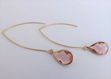 Load image into Gallery viewer, Faceted Drop Earrings on Long Hooks (multiple colour options)