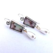 Load image into Gallery viewer, Purple, Blue & Silver Tone Earrings