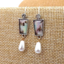 Load image into Gallery viewer, Purple, Blue & Silver Tone Earrings
