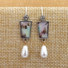 Load image into Gallery viewer, Purple, Blue & Silver Tone Earrings
