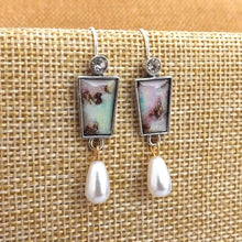 Load image into Gallery viewer, Purple, Blue & Silver Tone Earrings