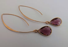Load image into Gallery viewer, Faceted Drop Earrings on Long Hooks (multiple colour options)