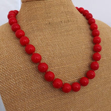 Load image into Gallery viewer, Red Bead & Cord Necklace