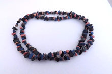 Load image into Gallery viewer, Rhodonite, Lapis Lazuli & Black Goldstone Semi Precious Gem Chip Bead Necklace