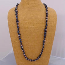 Load image into Gallery viewer, Rhodonite, Lapis Lazuli & Black Goldstone Semi Precious Gem Chip Bead Necklace