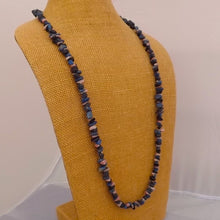 Load image into Gallery viewer, Rhodonite, Lapis Lazuli & Black Goldstone Semi Precious Gem Chip Bead Necklace