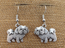Load image into Gallery viewer, Silver Tone Shih Tzu Dog Earrings