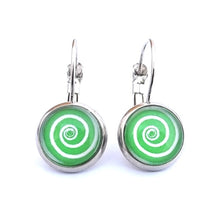 Load image into Gallery viewer, Spiral Dome Earrings on Lever Back Hooks (multiple colour options)