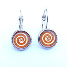 Load image into Gallery viewer, Spiral Dome Earrings on Lever Back Hooks (multiple colour options)
