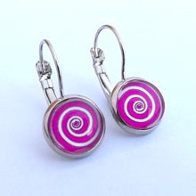 Load image into Gallery viewer, Spiral Dome Earrings on Lever Back Hooks (multiple colour options)