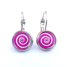 Load image into Gallery viewer, Spiral Dome Earrings on Lever Back Hooks (multiple colour options)