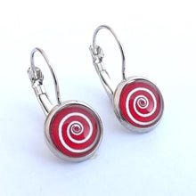 Load image into Gallery viewer, Spiral Dome Earrings on Lever Back Hooks (multiple colour options)