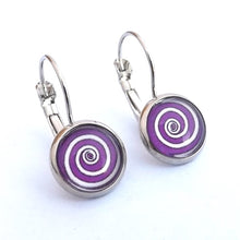 Load image into Gallery viewer, Spiral Dome Earrings on Lever Back Hooks (multiple colour options)
