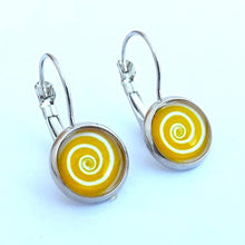 Load image into Gallery viewer, Spiral Dome Earrings on Lever Back Hooks (multiple colour options)