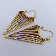 Load image into Gallery viewer, Triangle Drop Hoop Style Earrings (Gold or Silver)