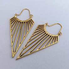 Load image into Gallery viewer, Triangle Drop Hoop Style Earrings (Gold or Silver)