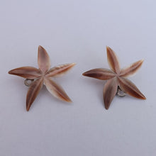 Load image into Gallery viewer, Vintage Mother of Pearl Shell Flower Clip on Earrings