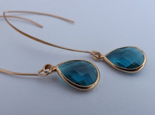 Load image into Gallery viewer, Faceted Drop Earrings on Long Hooks (multiple colour options)