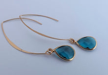 Load image into Gallery viewer, Faceted Drop Earrings on Long Hooks (multiple colour options)