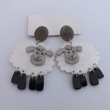 Load image into Gallery viewer, White Sheep Acrylic Drop Earrings (2 options)