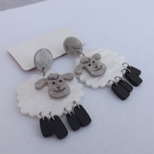 Load image into Gallery viewer, White Sheep Acrylic Drop Earrings (2 options)