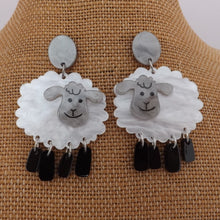 Load image into Gallery viewer, White Sheep Acrylic Drop Earrings (2 options)