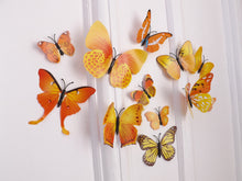 Load image into Gallery viewer, 24x Yellow/Orange Butterfly Wall Decals/Magnet