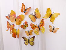 Load image into Gallery viewer, 24x Yellow/Orange Butterfly Wall Decals/Magnet