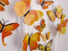 Load image into Gallery viewer, 24x Yellow/Orange Butterfly Wall Decals/Magnet