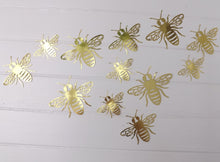 Load image into Gallery viewer, 12x Gold Metallic Mirror Effect Bee Wall Decals