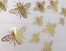 Load image into Gallery viewer, 12x Gold Metallic Mirror Effect Bee Wall Decals