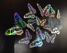 Load image into Gallery viewer, 12x Hologram Effect Filigree Style Butterfly 3D Wall Decals