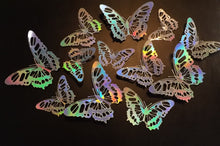 Load image into Gallery viewer, 12x Hologram Effect Filigree Style Butterfly 3D Wall Decals
