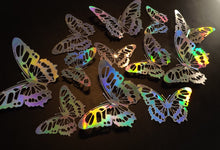 Load image into Gallery viewer, 12x Hologram Effect Filigree Style Butterfly 3D Wall Decals