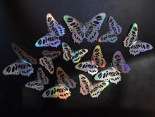 Load image into Gallery viewer, 12x Hologram Effect Filigree Style Butterfly 3D Wall Decals