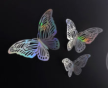 Load image into Gallery viewer, 12x Holographic Filigree Butterfly Wall Decals