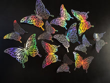 Load image into Gallery viewer, 12x Holographic Filigree Butterfly Wall Decals