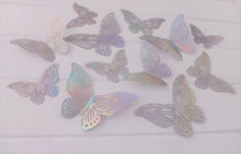 Load image into Gallery viewer, 12x Holographic Filigree Butterfly Wall Decals