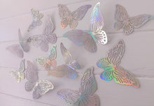 Load image into Gallery viewer, 12x Holographic Filigree Butterfly Wall Decals