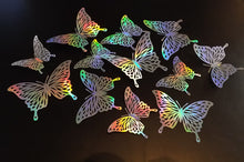 Load image into Gallery viewer, 12x Holographic Filigree Butterfly Wall Decals