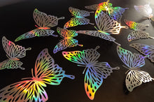 Load image into Gallery viewer, 12x Holographic Filigree Butterfly Wall Decals