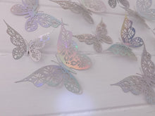 Load image into Gallery viewer, 12x Holographic Floral Filigree Butterfly Wall Decals