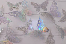 Load image into Gallery viewer, 12x Holographic Floral Filigree Butterfly Wall Decals